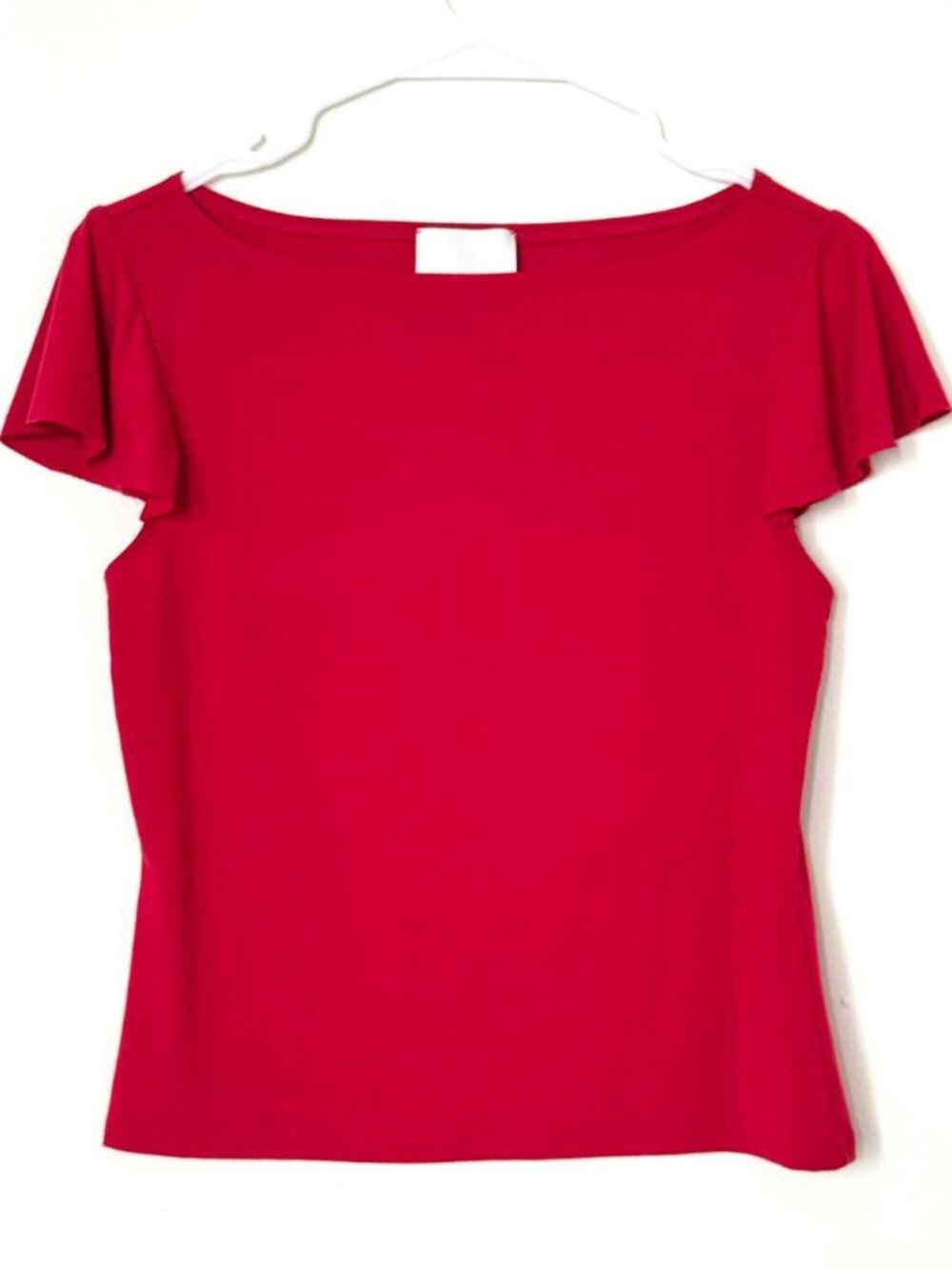 Reformation Red Flutter Sleeve Top Romantic Feminine Blouse Top Size M